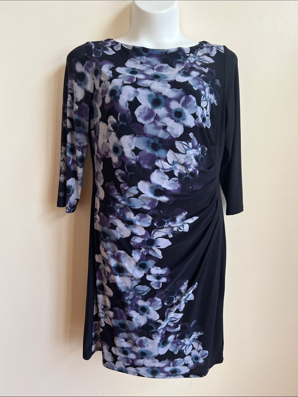 Lauren Ralph Lauren Dress Floral Print side ruching for flattering style